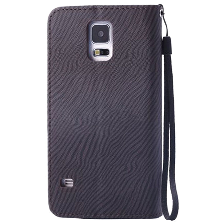 Zebra Texture Leather Case with Credit Card Slot & Holder & Lanyard for Galaxy S5 / G900
