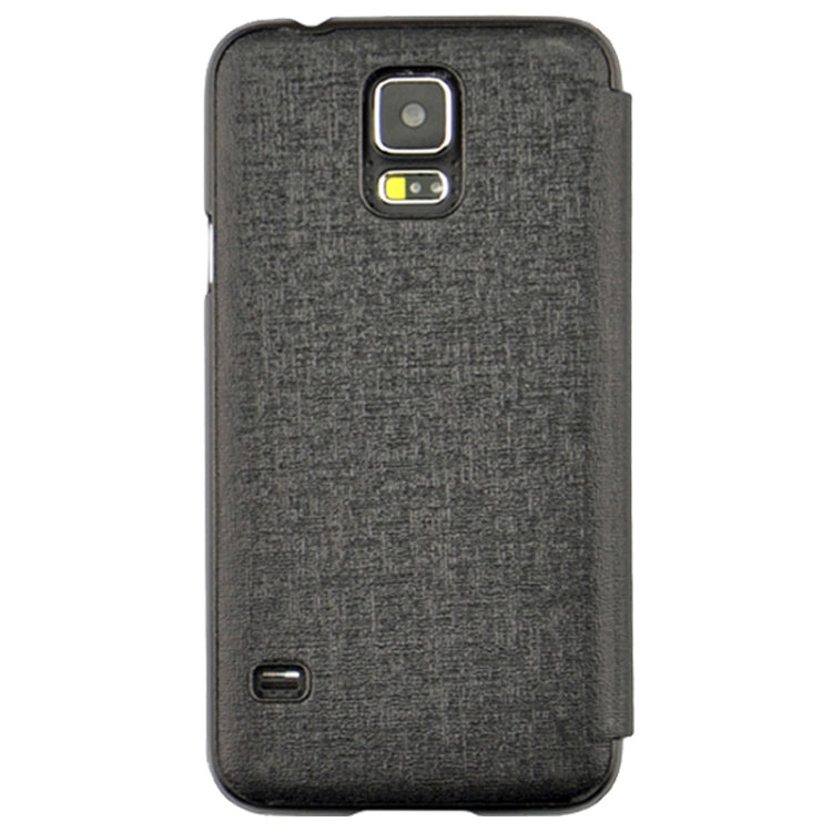 Oracle Texture Horizontal Flip Leather Case with Call Display ID for Galaxy S5 / G900