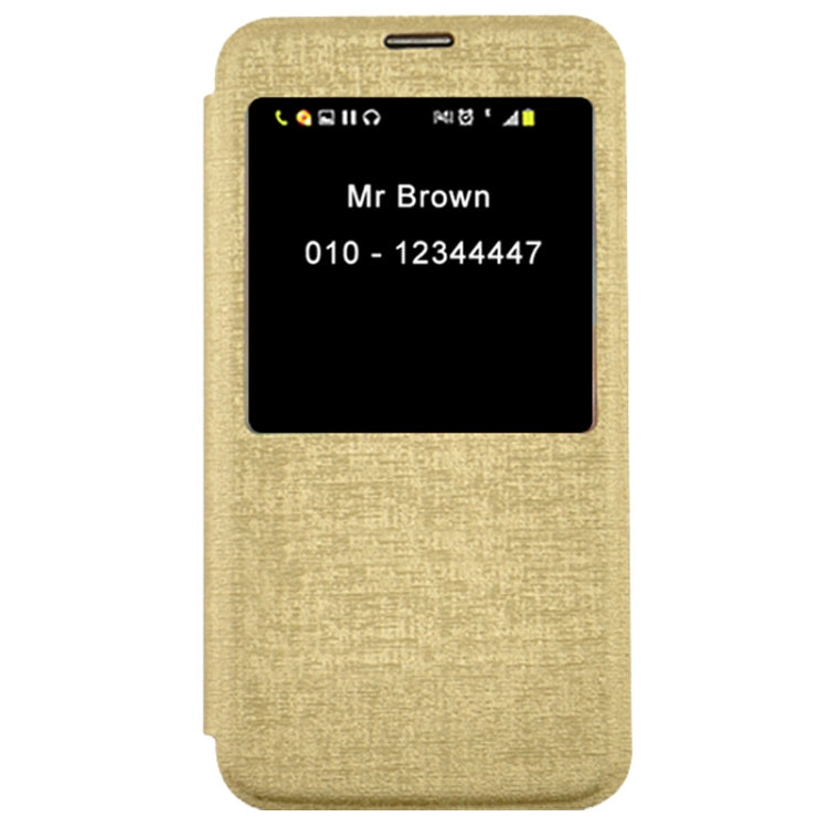Oracle Texture Horizontal Flip Leather Case with Call Display ID for Galaxy S5 / G900