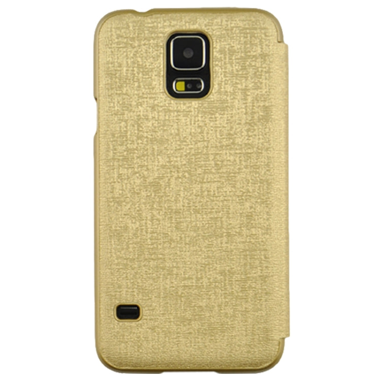 Oracle Texture Horizontal Flip Leather Case with Call Display ID for Galaxy S5 / G900