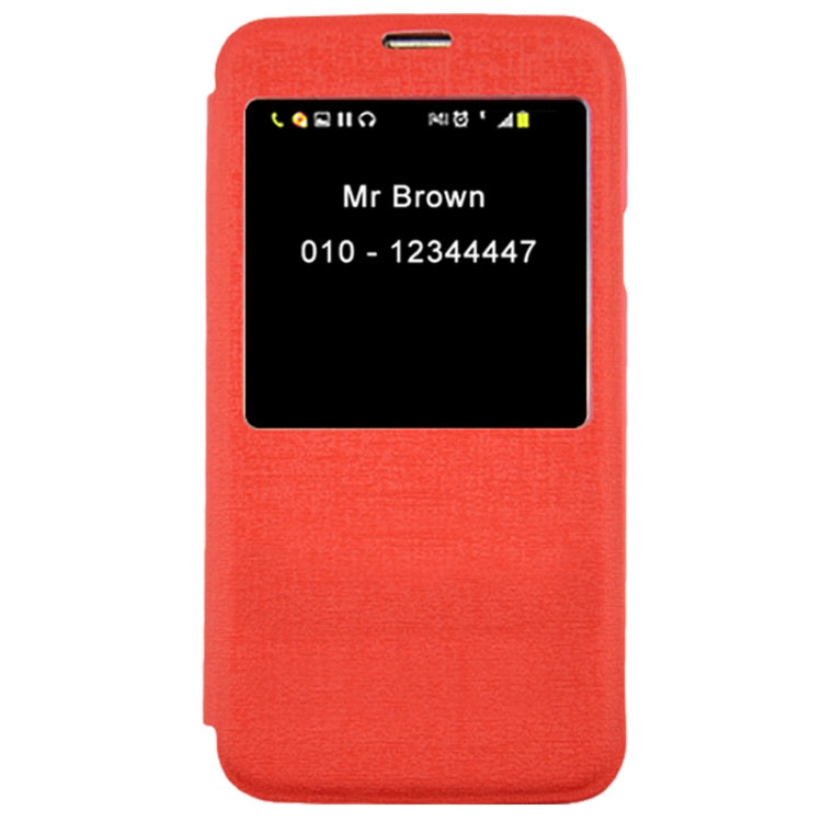 Oracle Texture Horizontal Flip Leather Case with Call Display ID for Galaxy S5 / G900