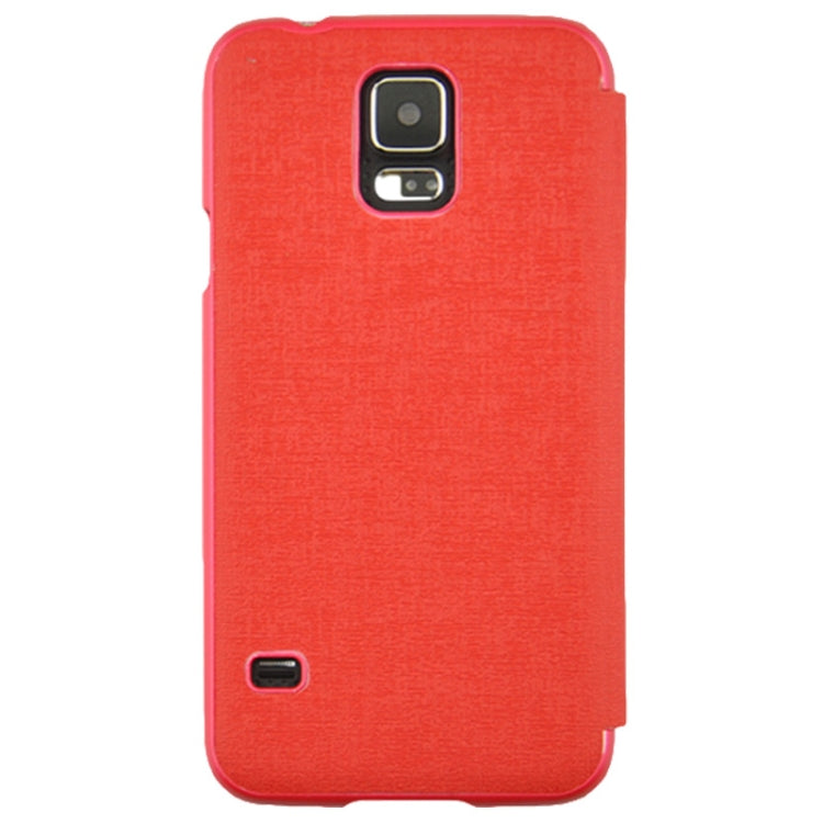 Oracle Texture Horizontal Flip Leather Case with Call Display ID for Galaxy S5 / G900