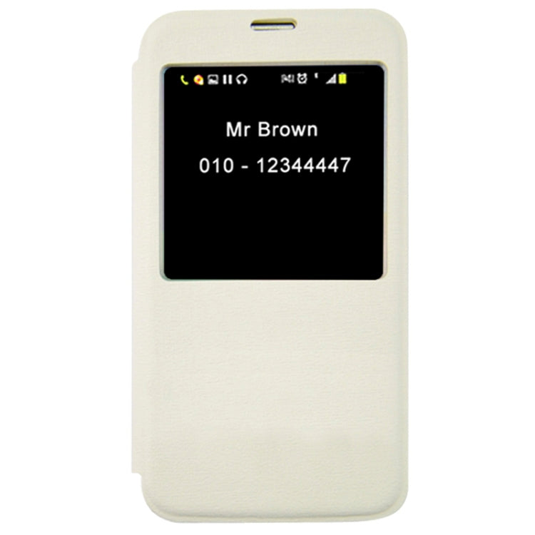 Oracle Texture Horizontal Flip Leather Case with Call Display ID for Galaxy S5 / G900