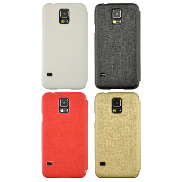Oracle Texture Horizontal Flip Leather Case with Call Display ID for Galaxy S5 / G900