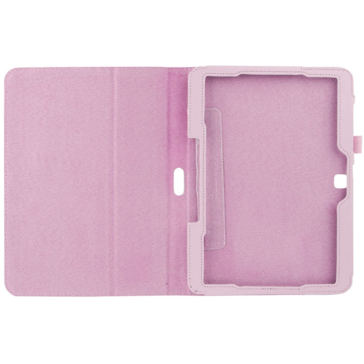 Litchi Texture Flip Leather Case with Holder for Galaxy Tab 4 10.1 / T530