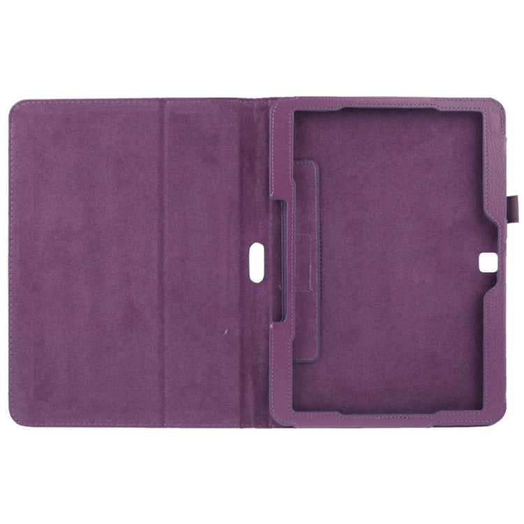 Litchi Texture Flip Leather Case with Holder for Galaxy Tab 4 10.1 / T530
