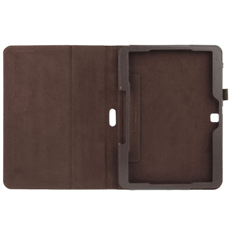 Litchi Texture Flip Leather Case with Holder for Galaxy Tab 4 10.1 / T530