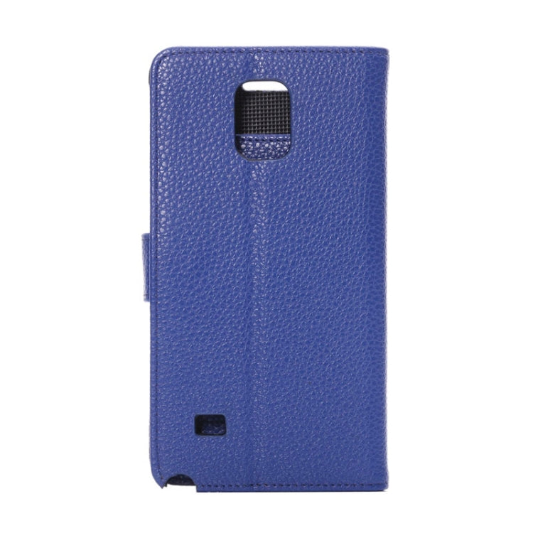 Litchi Texture Magnetic Button Horizontal Flip Leather Case with Holder & Card Slots & Wallet for Galaxy Note 4