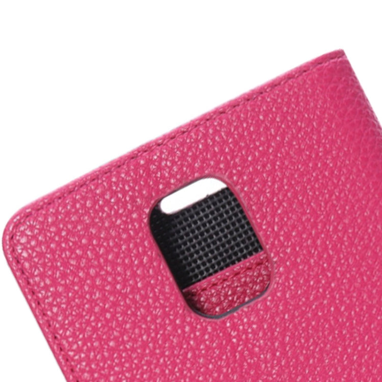 Litchi Texture Magnetic Button Horizontal Flip Leather Case with Holder & Card Slots & Wallet for Galaxy Note 4