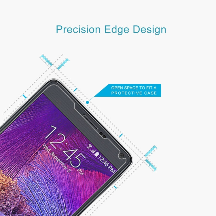 2 PCS for Galaxy Note 4 0.26mm 9H Surface Hardness Explosion-proof Non-full Screen Tempered Glass Film
