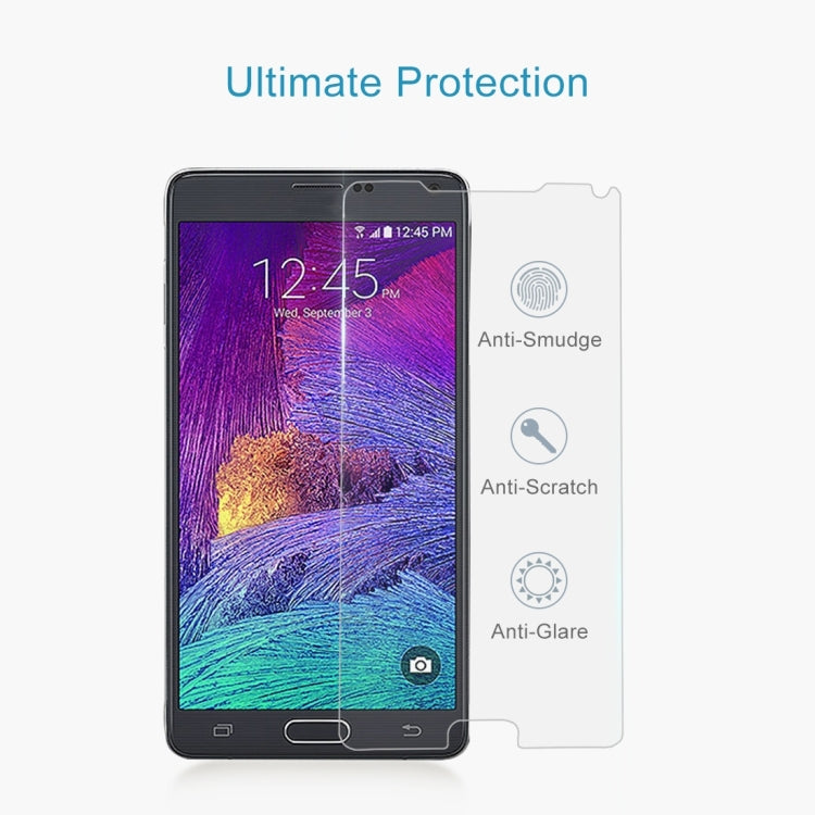 2 PCS for Galaxy Note 4 0.26mm 9H Surface Hardness Explosion-proof Non-full Screen Tempered Glass Film
