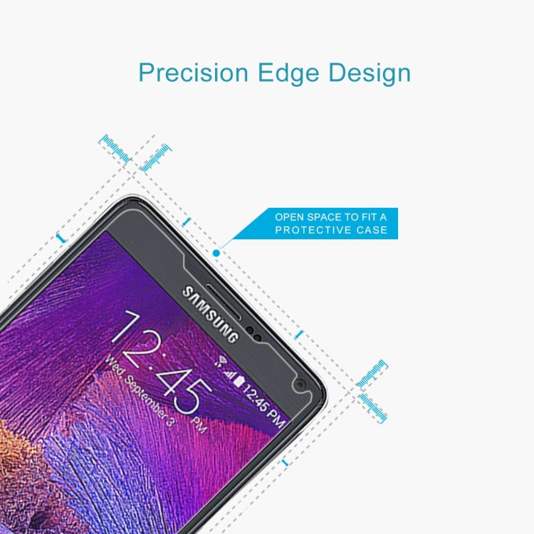 50 PCS for Galaxy Note 4 0.26mm 9H Surface Hardness Explosion-proof Non-full Screen Tempered Glass Film, No Retail Package