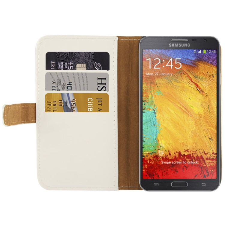 Horizontal Flip Leather Magnetic Buckle Case for Galaxy Note 3 Neo / N7505(White)