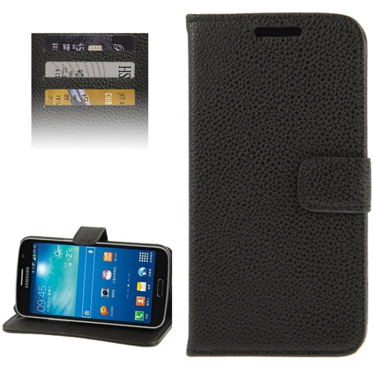 Lichee Texture Horizontal Flip Button Leather Case with Credit Card Slots & Holder for Galaxy Grand 2 / G7106