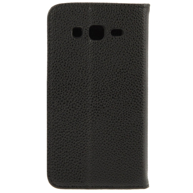 Lichee Texture Horizontal Flip Button Leather Case with Credit Card Slots & Holder for Galaxy Grand 2 / G7106
