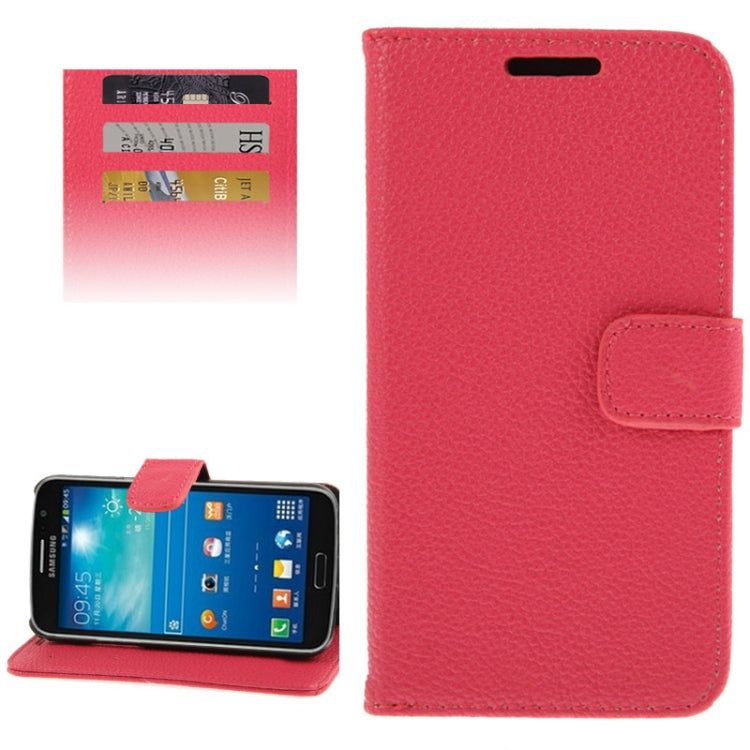 Lichee Texture Horizontal Flip Button Leather Case with Credit Card Slots & Holder for Galaxy Grand 2 / G7106