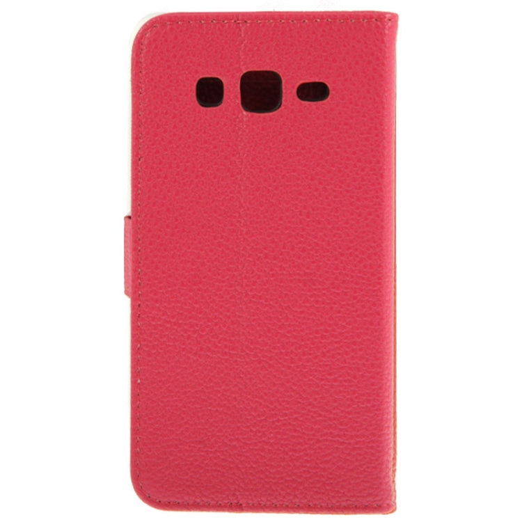 Lichee Texture Horizontal Flip Button Leather Case with Credit Card Slots & Holder for Galaxy Grand 2 / G7106
