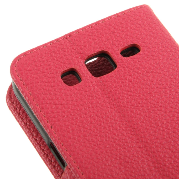 Lichee Texture Horizontal Flip Button Leather Case with Credit Card Slots & Holder for Galaxy Grand 2 / G7106