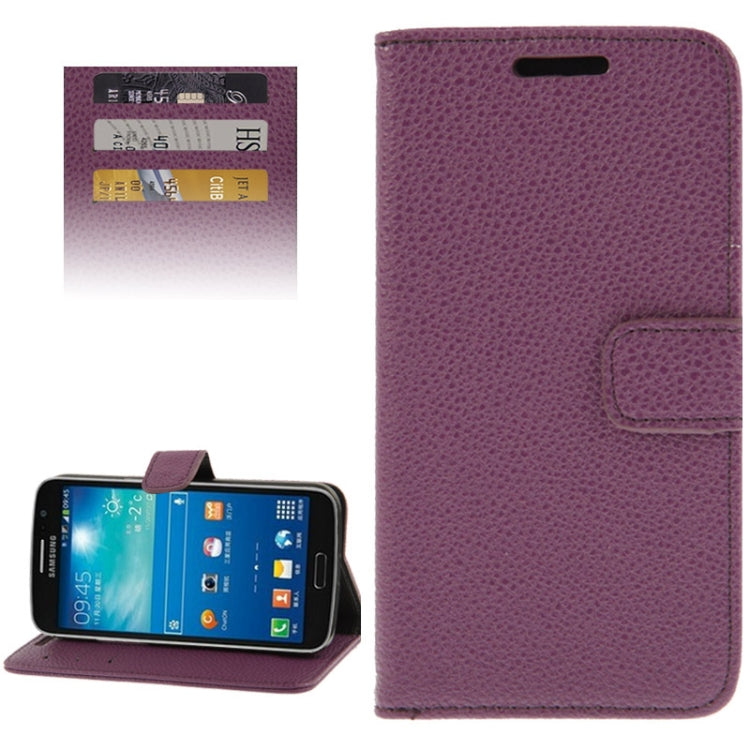 Lichee Texture Horizontal Flip Button Leather Case with Credit Card Slots & Holder for Galaxy Grand 2 / G7106
