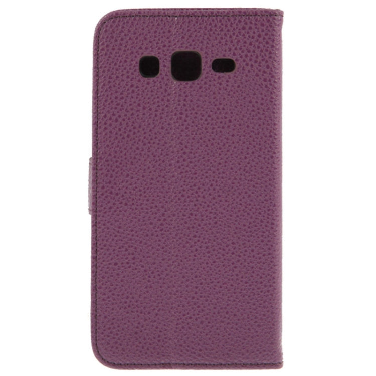 Lichee Texture Horizontal Flip Button Leather Case with Credit Card Slots & Holder for Galaxy Grand 2 / G7106