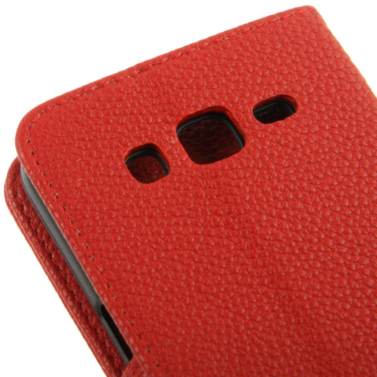 Lichee Texture Horizontal Flip Button Leather Case with Credit Card Slots & Holder for Galaxy Grand 2 / G7106