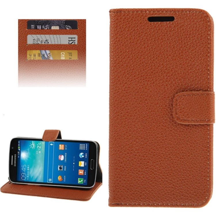 Lichee Texture Horizontal Flip Button Leather Case with Credit Card Slots & Holder for Galaxy Grand 2 / G7106