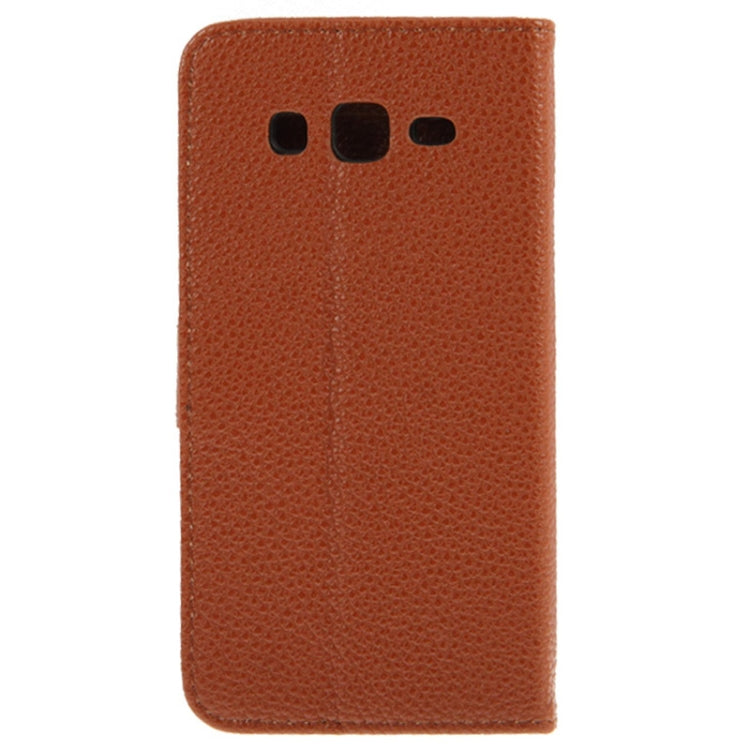 Lichee Texture Horizontal Flip Button Leather Case with Credit Card Slots & Holder for Galaxy Grand 2 / G7106