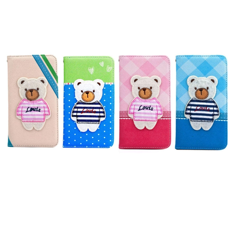 Bear Pattern Wallet Flip Leather Case with Holder & Lanyard for Galaxy S5 / G900