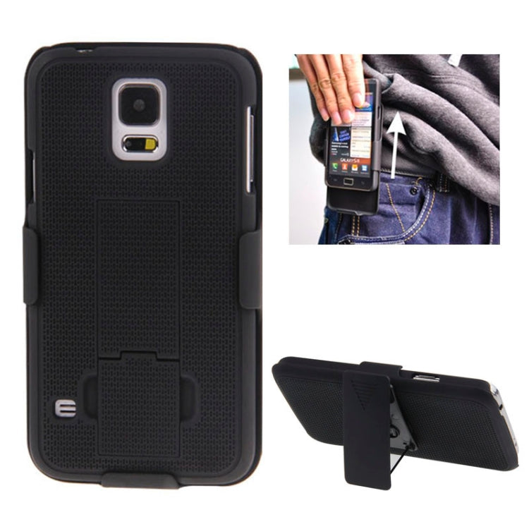 Plastic Case with 360 Degree Rotating Clip and Holder for Galaxy S5 / G900(Black)