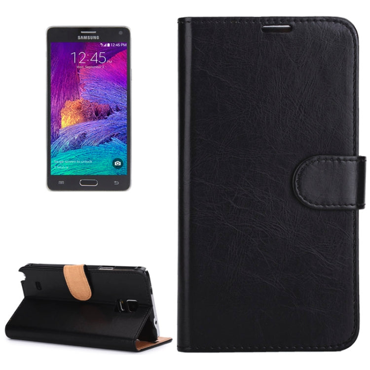 Crazy Horse Texture Horizontal Flip Magnetic Button Leather Case with Holder & Card Slots & Wallet for Galaxy Note 4