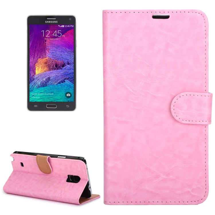 Crazy Horse Texture Horizontal Flip Magnetic Button Leather Case with Holder & Card Slots & Wallet for Galaxy Note 4
