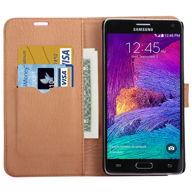 Crazy Horse Texture Horizontal Flip Magnetic Button Leather Case with Holder & Card Slots & Wallet for Galaxy Note 4