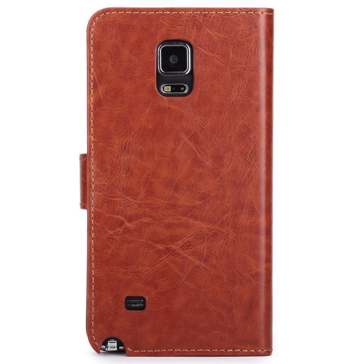 Crazy Horse Texture Horizontal Flip Magnetic Button Leather Case with Holder & Card Slots & Wallet for Galaxy Note 4