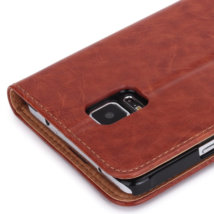 Crazy Horse Texture Horizontal Flip Magnetic Button Leather Case with Holder & Card Slots & Wallet for Galaxy Note 4