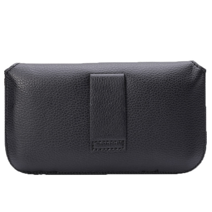 Universal Litchi Texture Horizontal Style Waist Bag Leather Case for iPhone X , Galaxy S7 / S6 / S5 / G900 / i9082(Black)