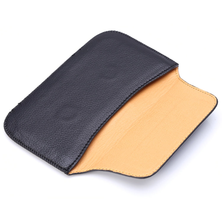 Universal Litchi Texture Horizontal Style Waist Bag Leather Case for iPhone X , Galaxy S7 / S6 / S5 / G900 / i9082(Black)