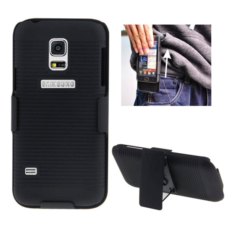 Plastic Case with 360 Degree Rotating Clip and Holder for Galaxy S5 mini / G800(Black)