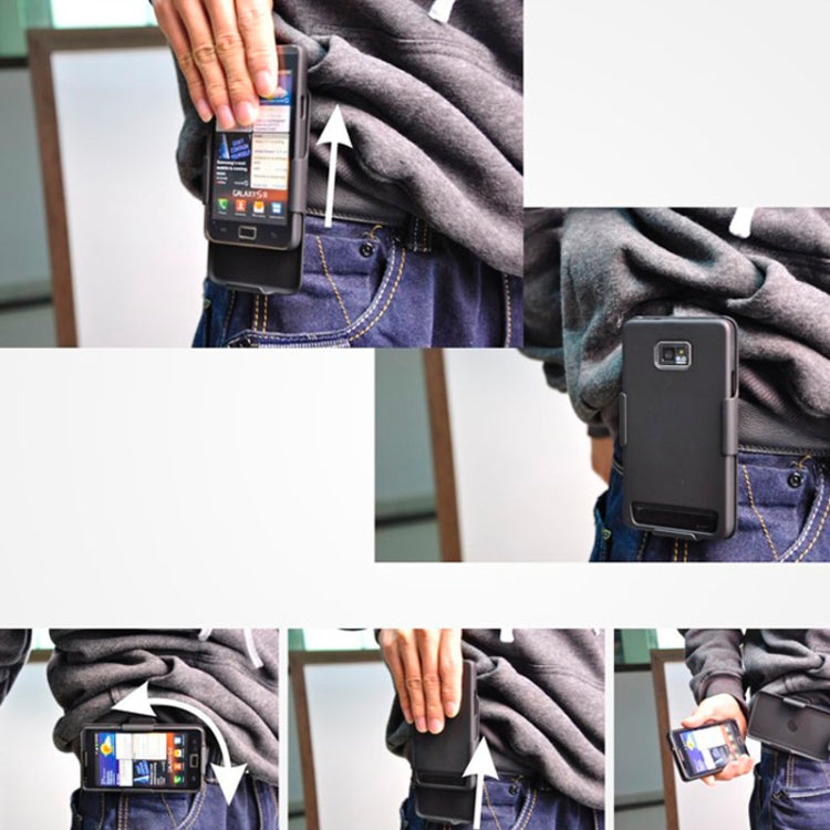 Plastic Case with 360 Degree Rotating Clip and Holder for Galaxy S5 mini / G800(Black)