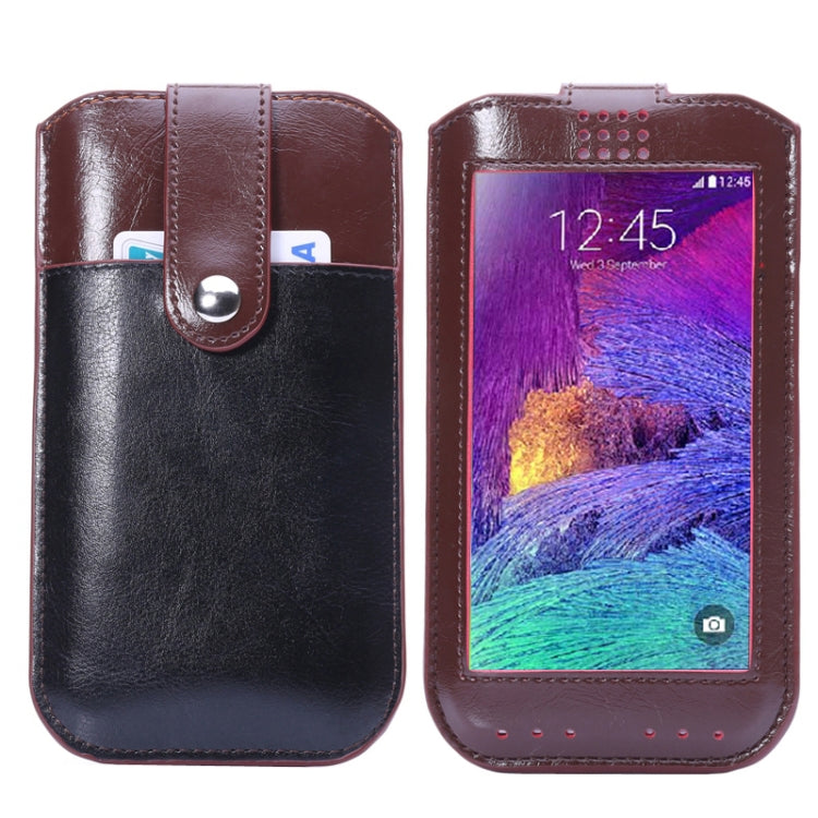 Universal Crazy Horse Texture Leather Case with Fullscreen Touch & Card Slots for Galaxy Note 4 / Note III / N900