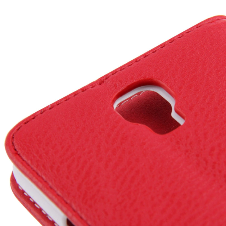 Litchi Texture Horizontal Flip Leather Case with Credit Card Slot & Holder for Galaxy Note 3 Neo / N7505(Red)