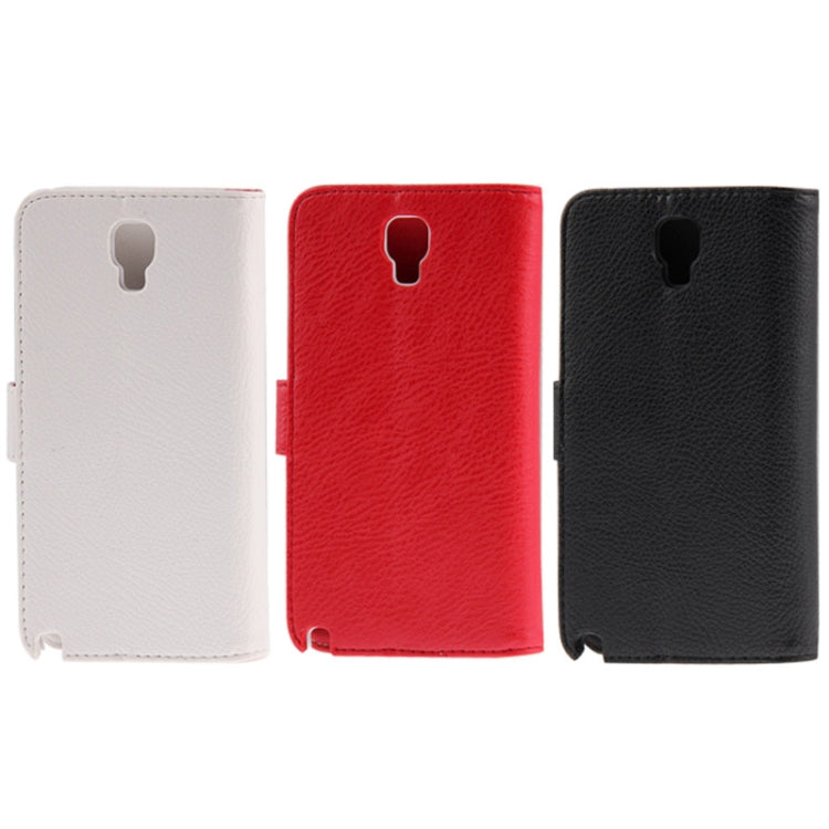 Litchi Texture Horizontal Flip Leather Case with Credit Card Slot & Holder for Galaxy Note 3 Neo / N7505(Red)