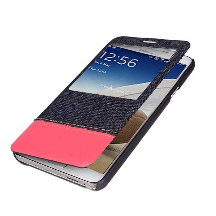 Jeans Style Flip Leather Case with Credit Card Slots & Call Display ID for Galaxy Note III / N9000