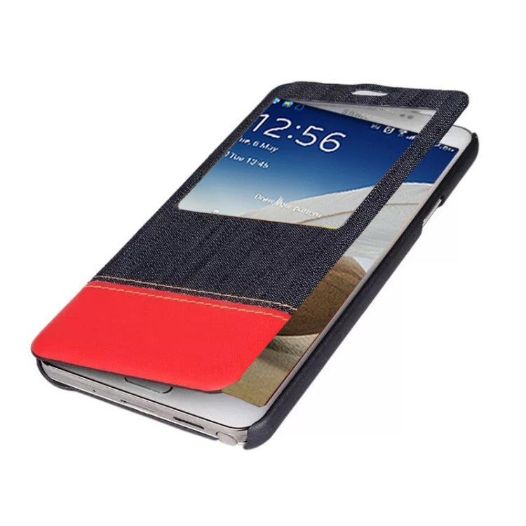 Jeans Style Flip Leather Case with Credit Card Slots & Call Display ID for Galaxy Note III / N9000