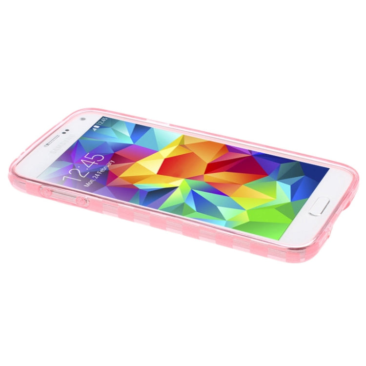 Grid Pattern Translucent TPU Protective Case with Anti-dust Plug for Galaxy S5 / G900