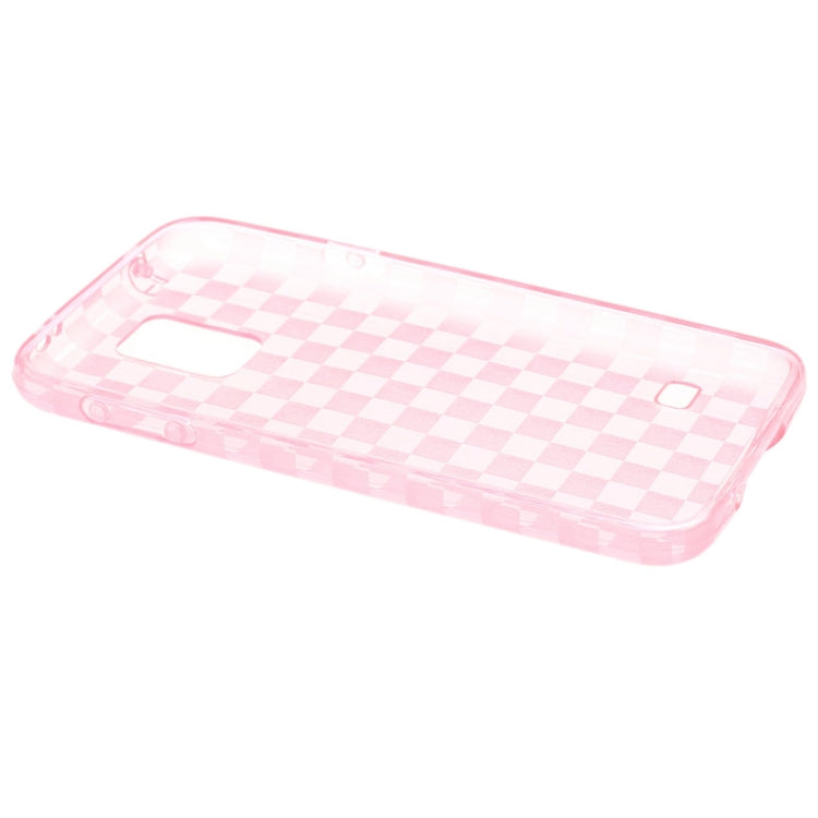 Grid Pattern Translucent TPU Protective Case with Anti-dust Plug for Galaxy S5 / G900