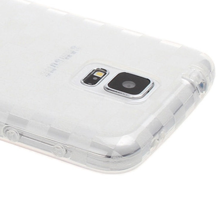 Grid Pattern Translucent TPU Protective Case with Anti-dust Plug for Galaxy S5 / G900