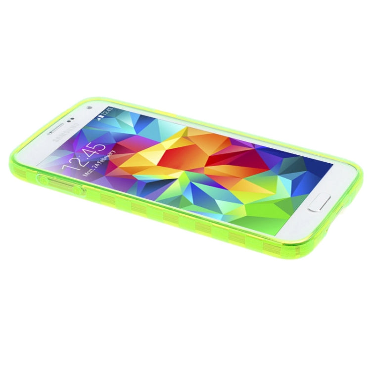 Grid Pattern Translucent TPU Protective Case with Anti-dust Plug for Galaxy S5 / G900