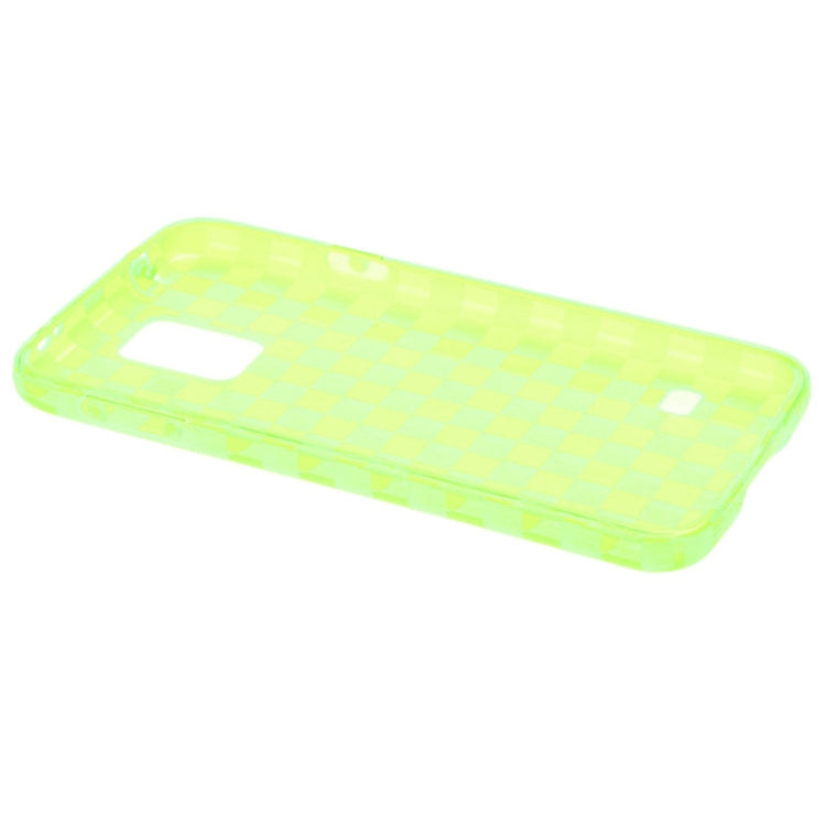 Grid Pattern Translucent TPU Protective Case with Anti-dust Plug for Galaxy S5 / G900