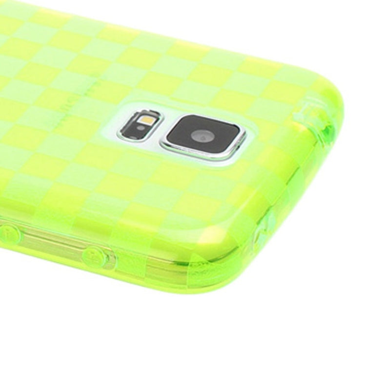 Grid Pattern Translucent TPU Protective Case with Anti-dust Plug for Galaxy S5 / G900