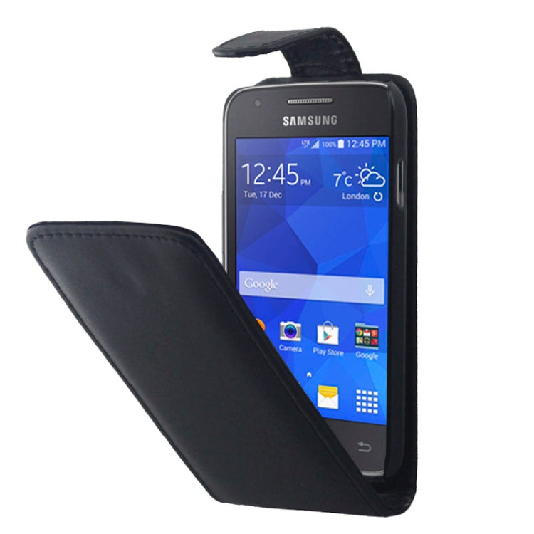 Vertical Flip Leather Case for Galaxy Ace 4 / G313F(Black)